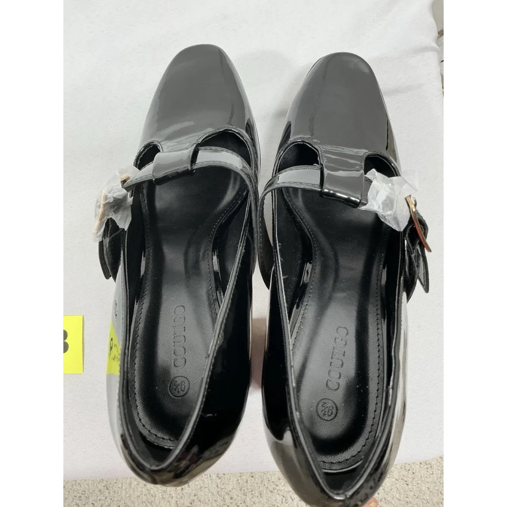 Womans Pb3 NWOT Coutgo Platform Mary Jane Pumps 9.5 Black Strap Buckle Close - Picture 6 of 9